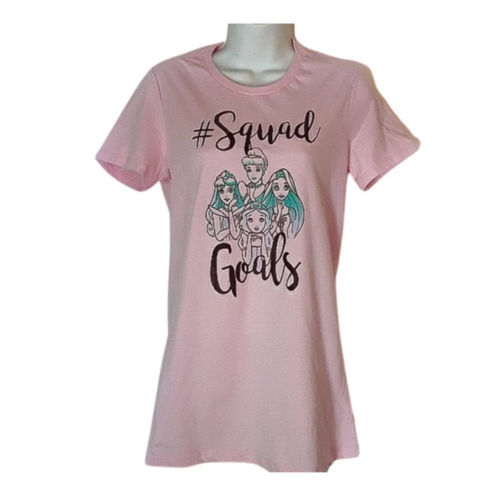Disney Princess Shirt Squad Goals Pink Womens Graphic T Shirt Size L